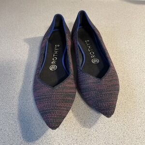 Rothy's Purple Violet Heather Point Professional Comfortable Flats Size 8